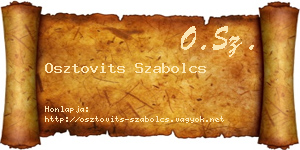 Osztovits Szabolcs névjegykártya